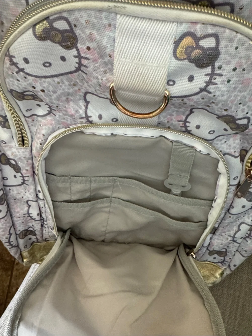 Pottery Barn Teen Hello Kitty Pink and Gold Backpack with Matching Lunch Box
